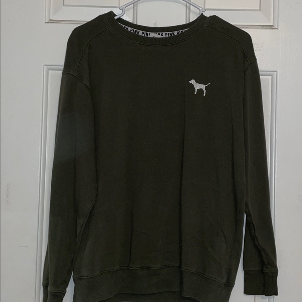 PINK green crewneck